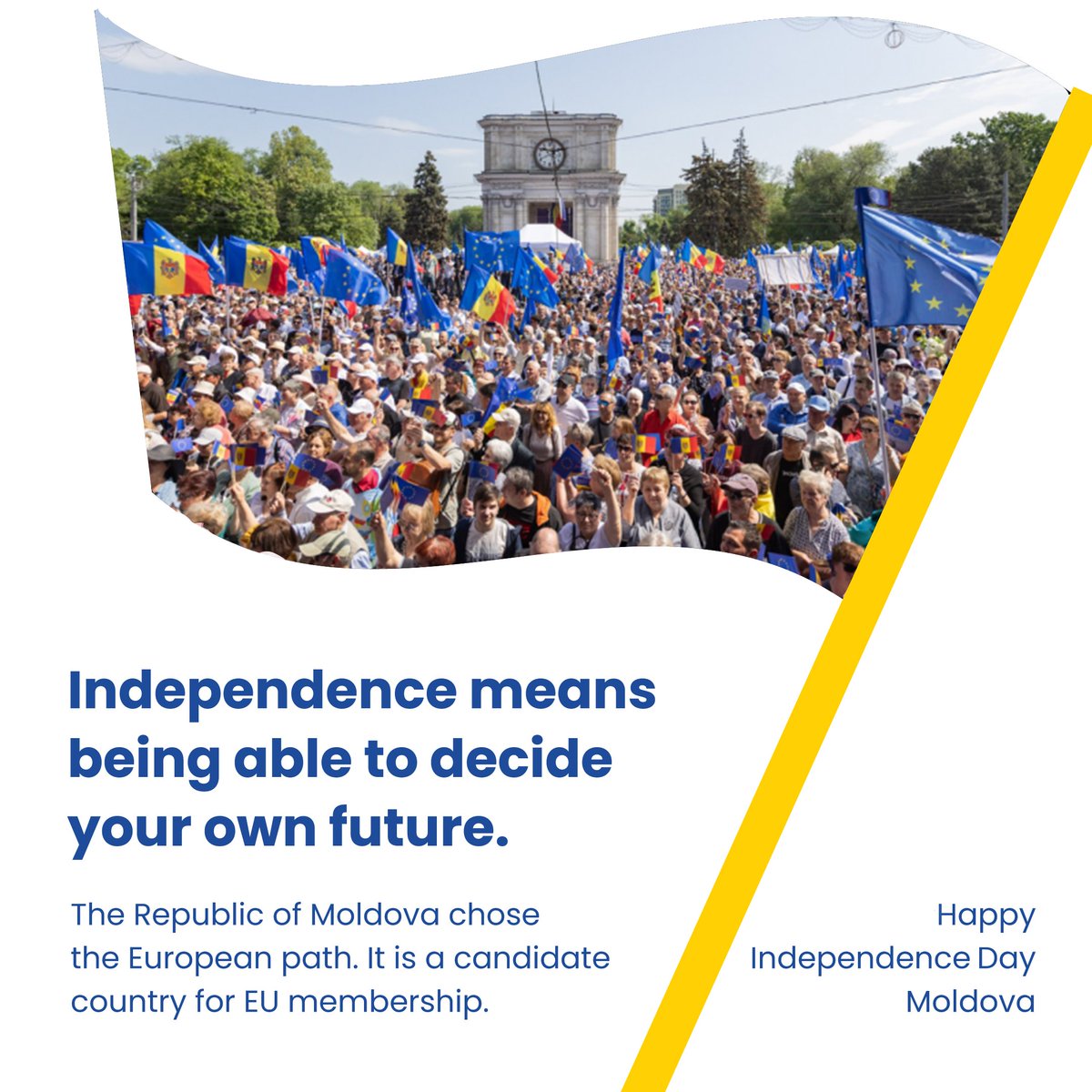 EU_Commission's tweet image. La mulți ani, Republica Moldova!

Thirty-two years ago, you chose freedom and independence.

On your National Day, we have a message for you:
We stand by you and support you as you face the impact of the war on your doorstep and progress on the 🇪🇺 path.

Here is how ↓