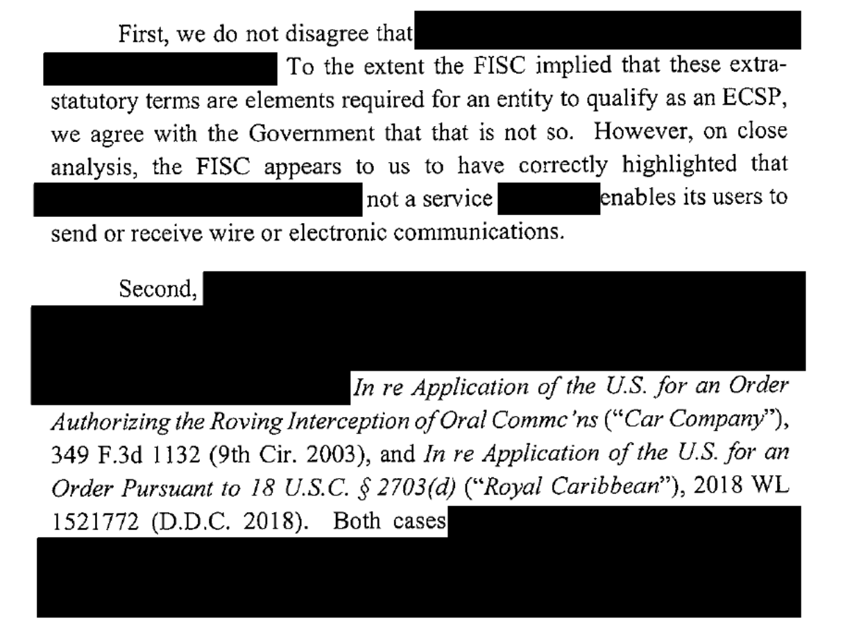 Orin Kerr on X: &ldquo;Foreign Intelligence Ct of Review holds that 