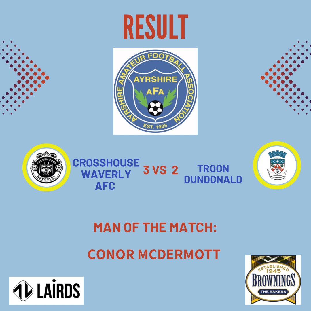 All the best to <a href="/CrosshouseWavAF/">Crosshouse Waverley</a> for the rest of the season ⚽️