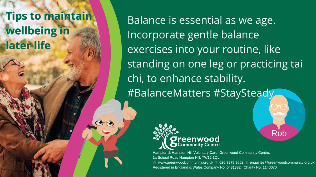 Balance is essential as we age. Incorporate gentle balance exercises into your routine, like standing on one leg or practicing tai chi, to enhance stability.  #BalanceMatters #StaySteady @HRCH_NHS