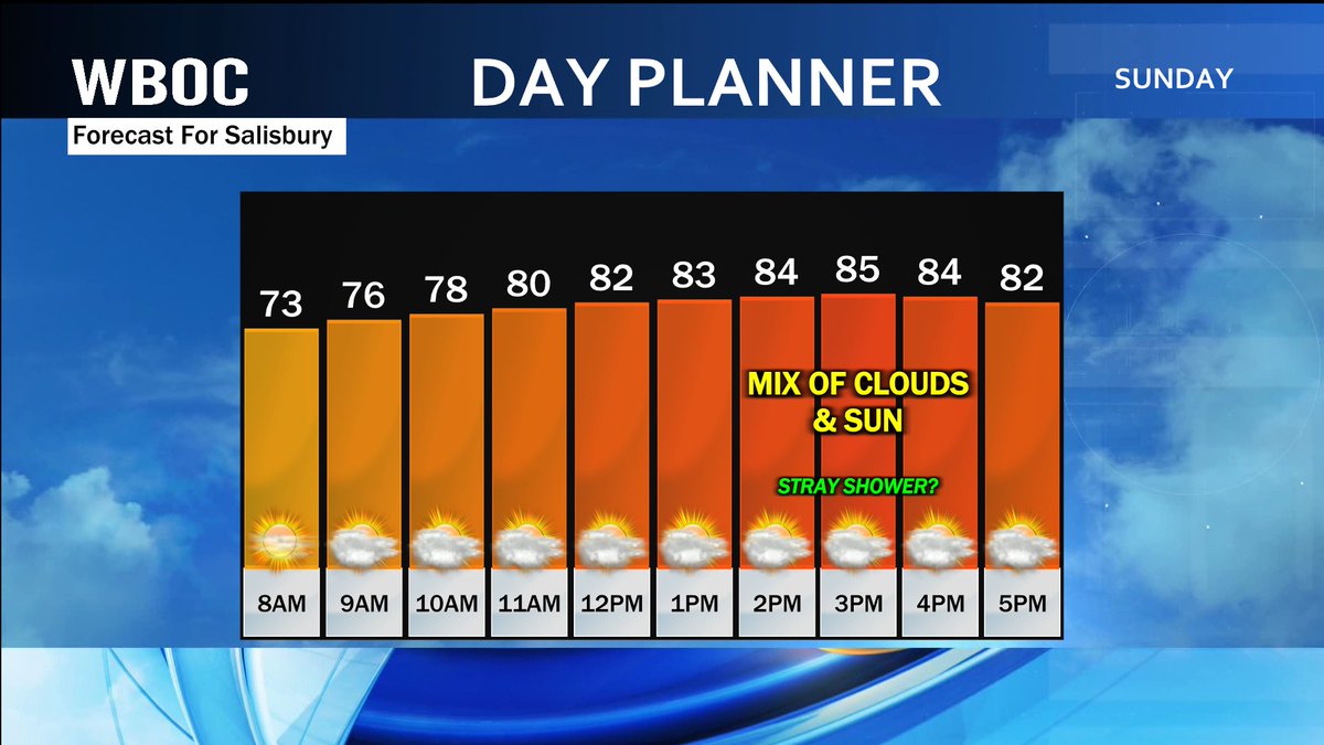 🌥️ GOOD MORNING DELMARVA!

Watch out for some patchy fog this morning. It will burn off quickly after sunrise.

Otherwise our Sunday will be seasonable with increasing clouds.

There is a low chance of a brief shower in the afternoon.

I have more details on WBOC News from 8-9am!