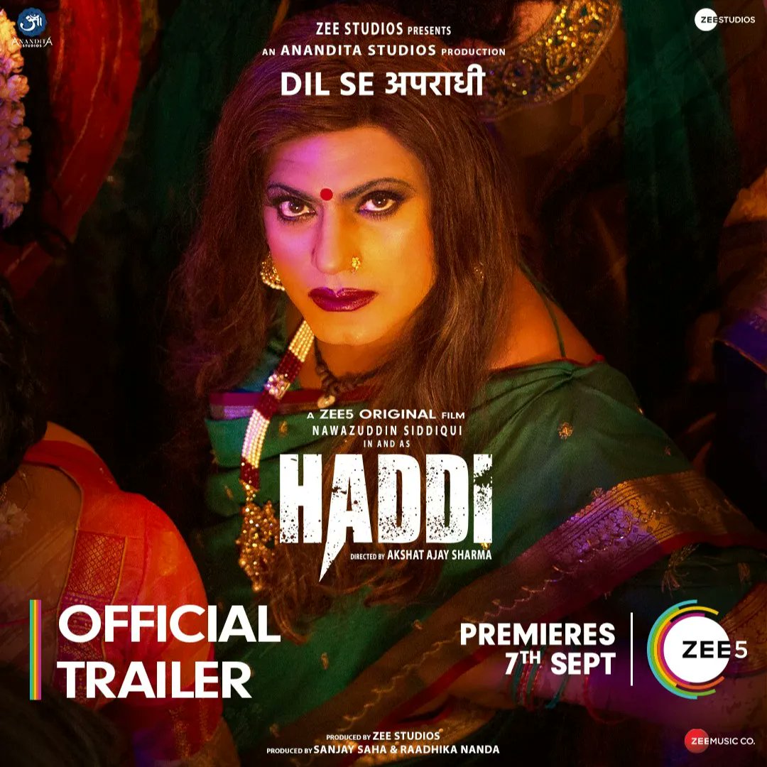 Haddi - Premieres 7th September 2023.

Watch the trailer on buff.ly/45g9fl7 

#Haddi#NawazuddinSiddiqui#AnuragKashyap#ZEE5Original#Trending#New#2023#newmovies2023#Love#NewMovieTrailer#MovieTrailer2023#NewMovieTrailer#MovieTrailer#NewRelease#HindiMovie#NewMovie#Movie2023