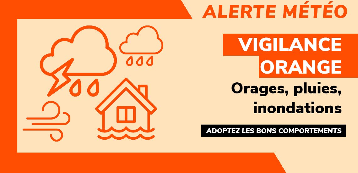 [ 🟠 VIGILANCE MÉTÉO ] Météo France a émis une vigilance orange « orages » ce jour, dimanche 27 août 2023, à compter de 20h00 pour le département des Alpes-Maritimes. ▶️ Plus d'infos : bit.ly/3qYvkoY