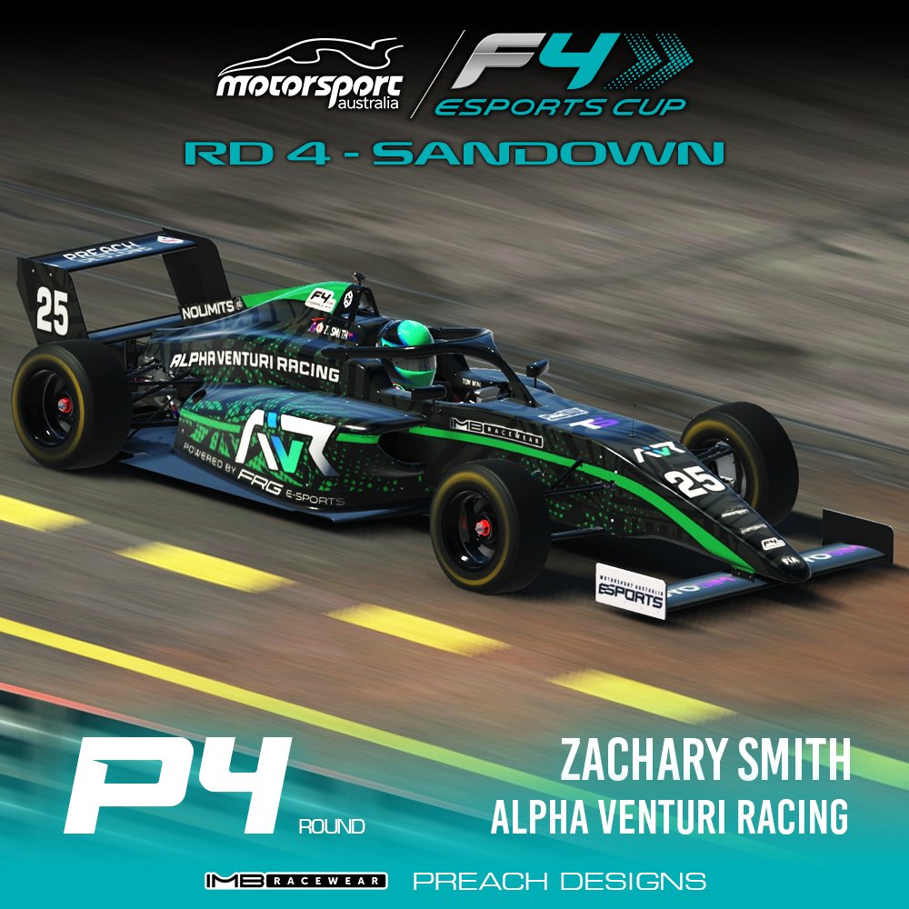 / / HIGH DOWNFORCE AT SANDOWN / /

An excellent result for <a href="/Sm1thy_333/">Zachary Smith</a> in Round 4 of the Motorsport Australia F4 Series finishing P5 and P4 at Sandown in the sprint and feature race. 

Despite running a high downforce setup, Smithy was able to qualify P5 and hold his position in