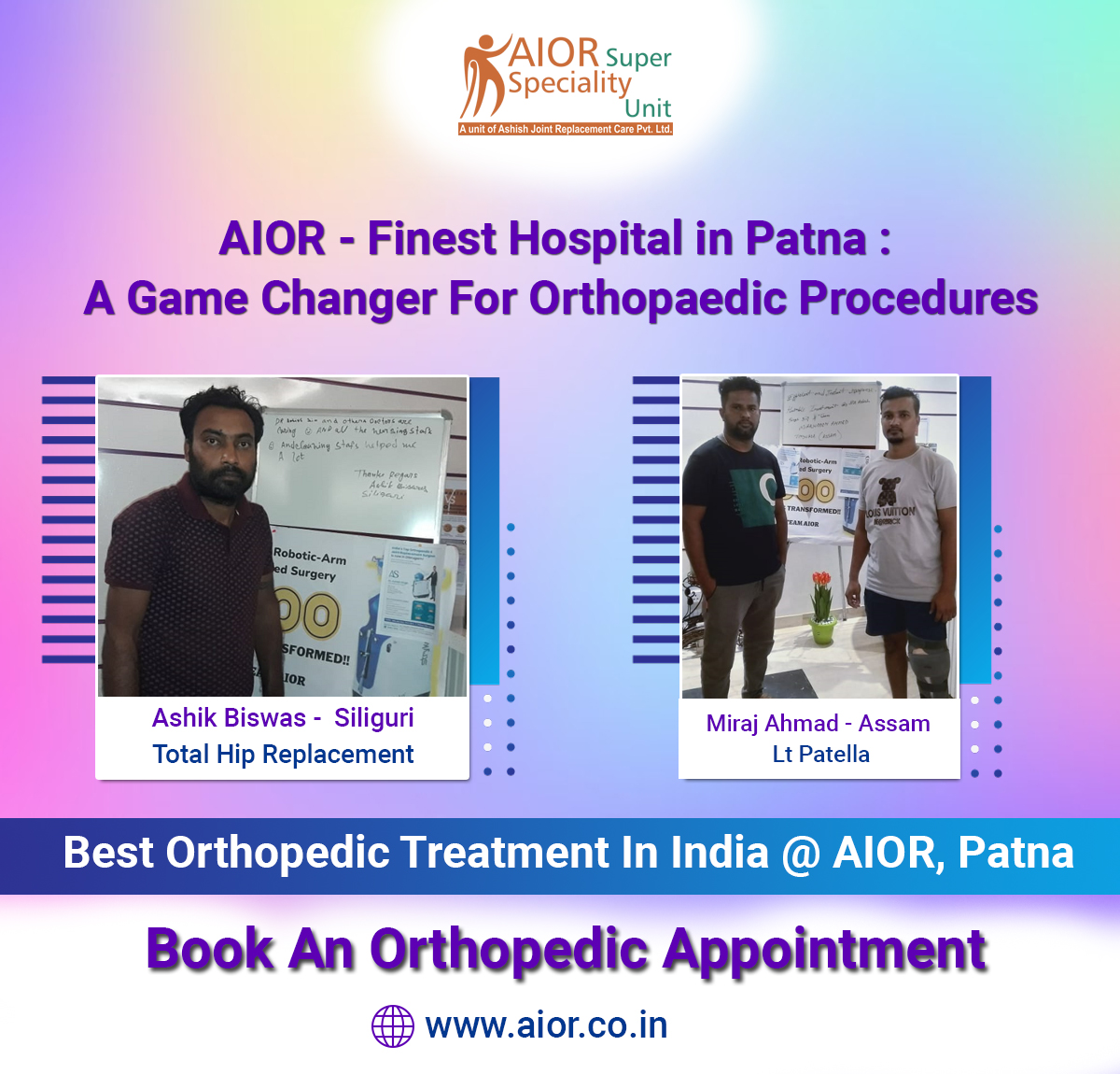 AIOR -Finest Hospital in Patna : A Game Changer For Orthopedic Procedures
#patientcare #successstories #patientsstory #patientsuccessstory #kneereplacement #patientsuccessstories #aclsurgery #surgicalreconstruction #cruciateligamentacl #patna #bihar