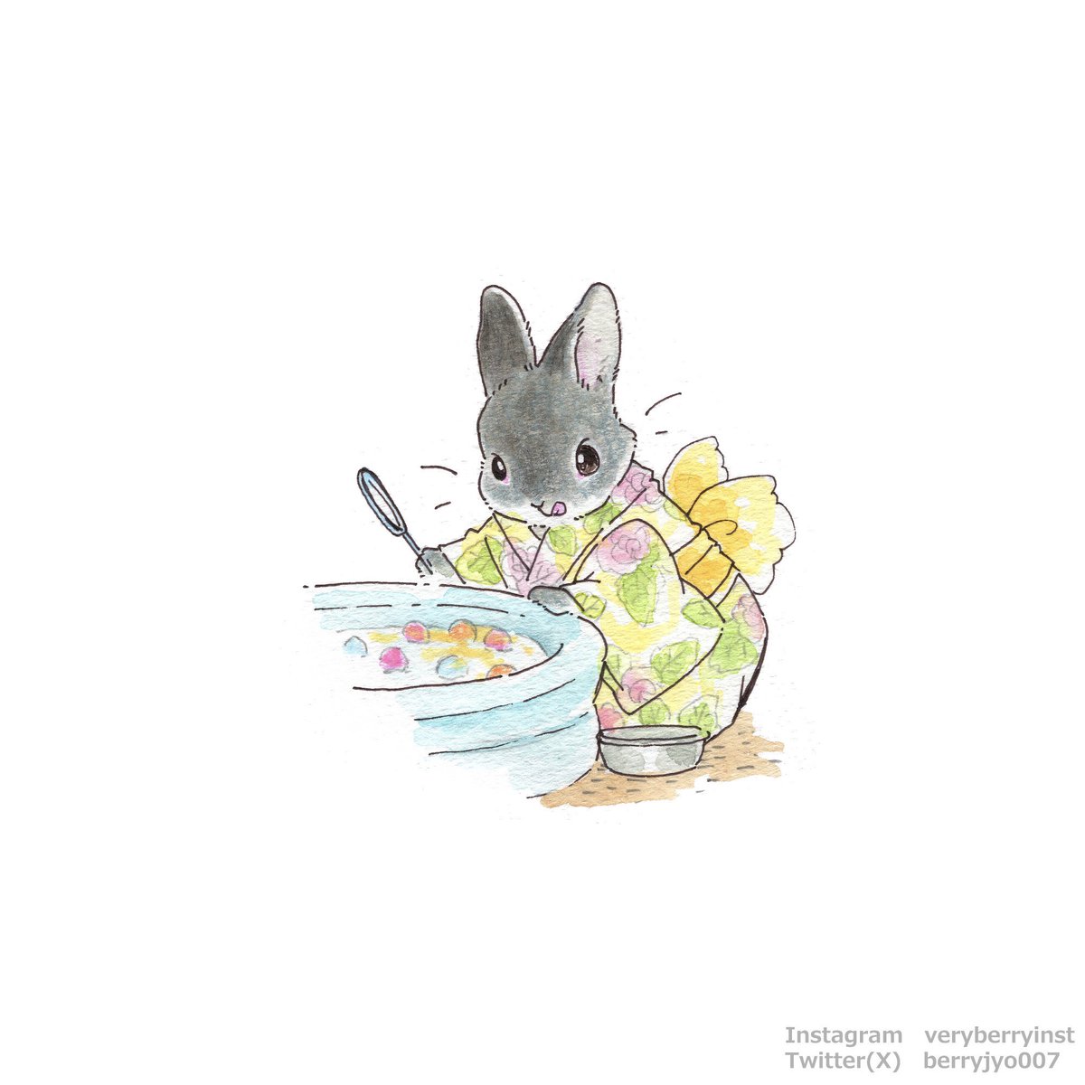 「もうすぐ夏もおわっちゃうね 」|VeryBerry うさぎ星さん4/8-9出展のイラスト