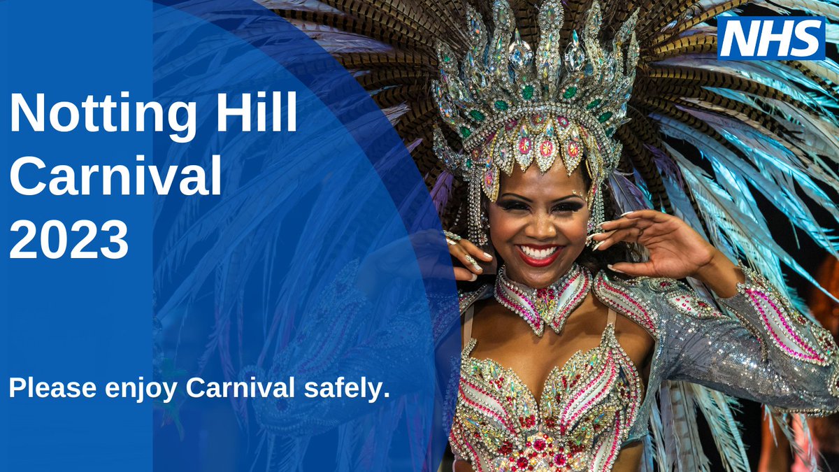 Notting Hill Carnival is back! If you’re celebrating in London this weekend, we hope you have a great time. But don’t forget about our NHS colleagues who are working hard to care for Londoners. Remember to: 🍲Eat before drinking ⏱️Pace yourself 🚍Plan the journey home #NHC2023