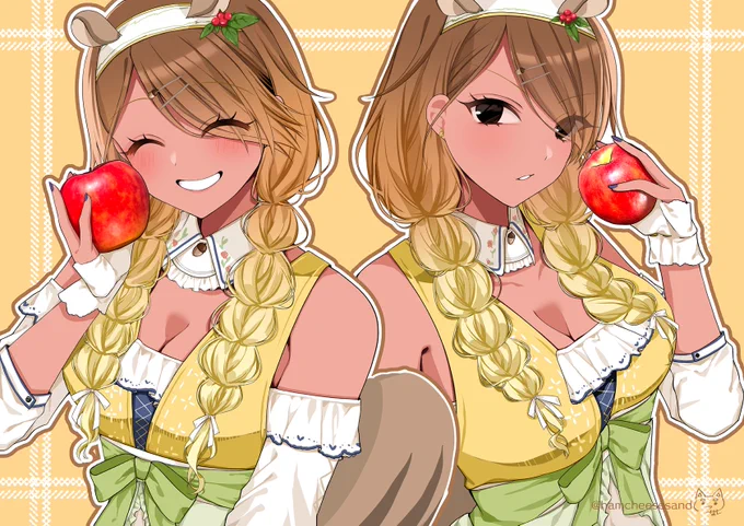 大変お待たせしました!skebありがとうございました〜!愛依リクきたぞうおおお!ドコドコドコドコ 秋の実り愛依はあまりに可愛いのに表情がクールで愛依サマでも愛依ちゃんでも楽しめる…なんて罪深いんだ愛依…!リクエストありがとうございました! #skeb #和泉愛依