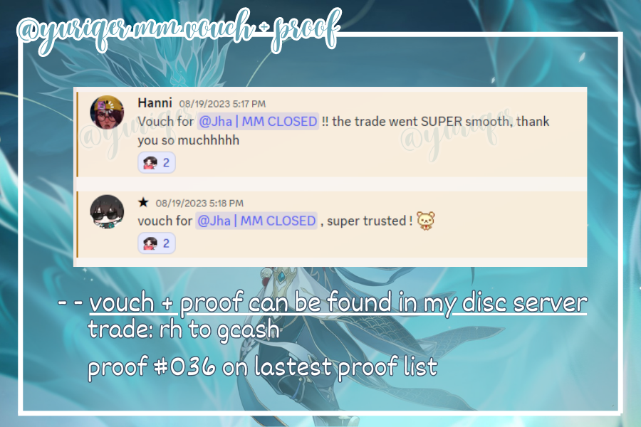 Yuriqer's tweet photo. #930 &amp; 931 -  mm vouch         
trade: rh to gcash 

- - #yurismmproofs             
- - proofs &amp; vouches can be found in my server       
▾discord server link 
https://t.co/XZO8AxaVZJ https://t.co/y72Sbof7aq