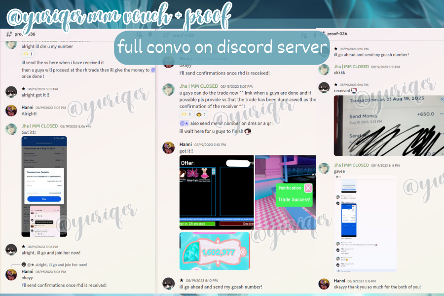 Yuriqer's tweet photo. #930 &amp; 931 -  mm vouch         
trade: rh to gcash 

- - #yurismmproofs             
- - proofs &amp; vouches can be found in my server       
▾discord server link 
https://t.co/XZO8AxaVZJ https://t.co/y72Sbof7aq