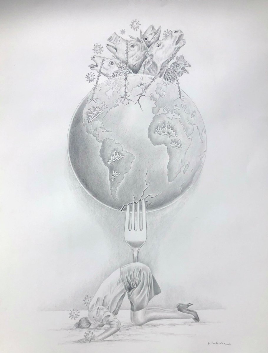 Disregarding the undeniable link between animal farming and the catastrophic climate emergency is fast-tracking the planet and humankind's demise.

goveganworld.com/how-is-our-die…

#AnimalRights #art #vegan #artist #ClimateCrisis