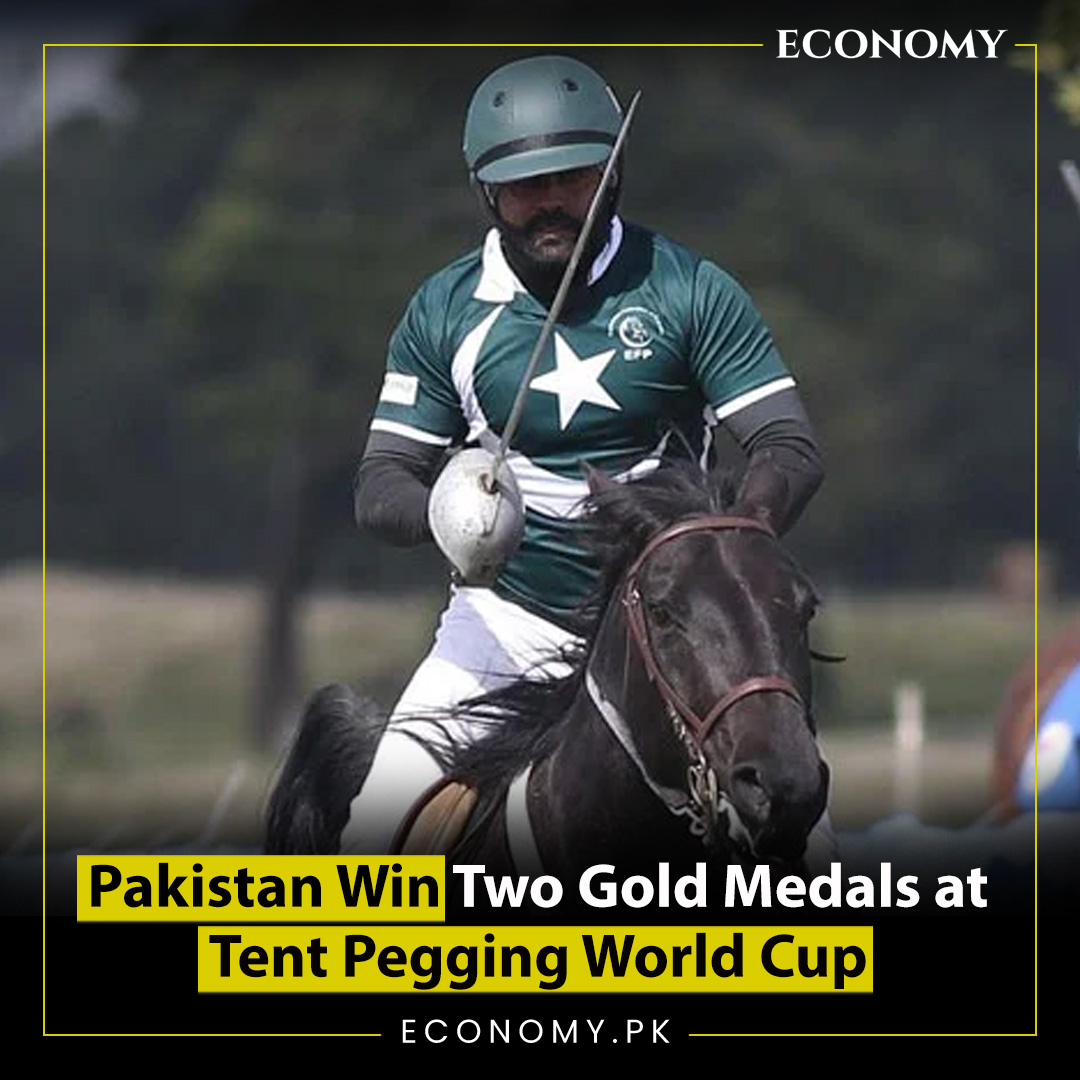 pk_economy's tweet photo. Pakistan on Saturday won two gold medals on the third and final day of the Tent Pegging World Cup held in South Africa.

Team Pakistan also finished second in the overall championship, winning the World Cup Silver. https://t.co/ZtLej9Opuj