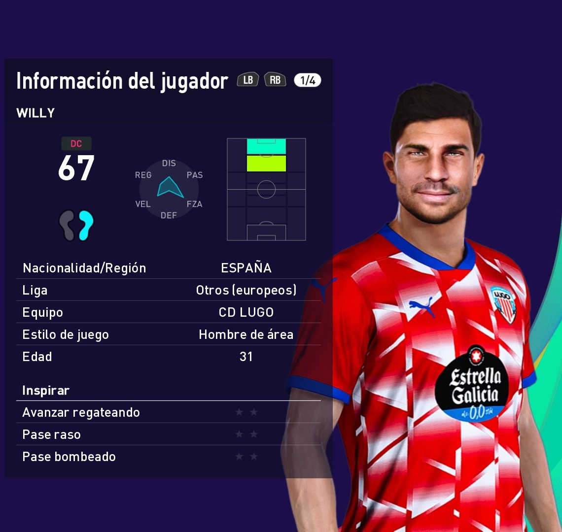 El <a href="/CDeportivoLugo/">Club Deportivo Lugo 🪓</a> debuta en nuestro OF. Era el equipo que más temporadas consecutivas llevaba en  #LaLigaHypermotion.

Kit de <a href="/Puma_es/">Puma Spain</a> reproducidos por <a href="/HLX_Kits/">HLX Kits</a> 💪

Modelo <a href="/willyledesma11/">WILLY LEDESMA 🪓</a> con face de <a href="/SethLopex619/">Dani Gonzalez Jefe Tribal☝️</a> 

#OLugoSomosTODOS <a href="/pesgalicia/">pesgalicia</a> #ForzaLugo #PrimeraFederacion