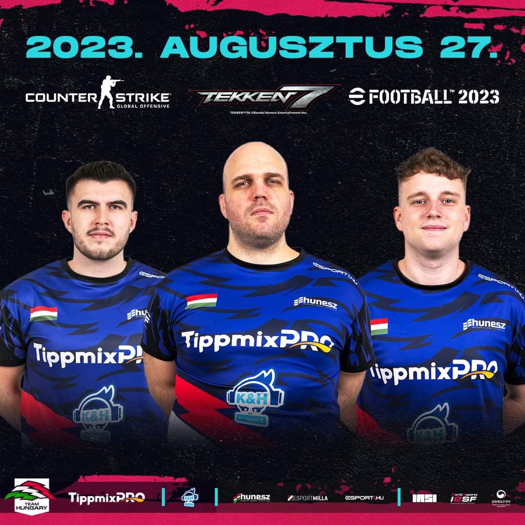 #teamhungary 🇭🇺 #csgo #tekken #efootball 
Vegyes eredményekkel zárta a magyar válogatott tegnapi szereplését a XV. <a href="/iesf_official/">IESF</a> e-sport világbajnokság első játéknapján.
Genzo indítja a napot, Majd  13:00-tól a cs:go csapatnak szurkolhatunk. 15:00-tól <a href="/BendeJuice7/">BendeJuice</a> zárja  a