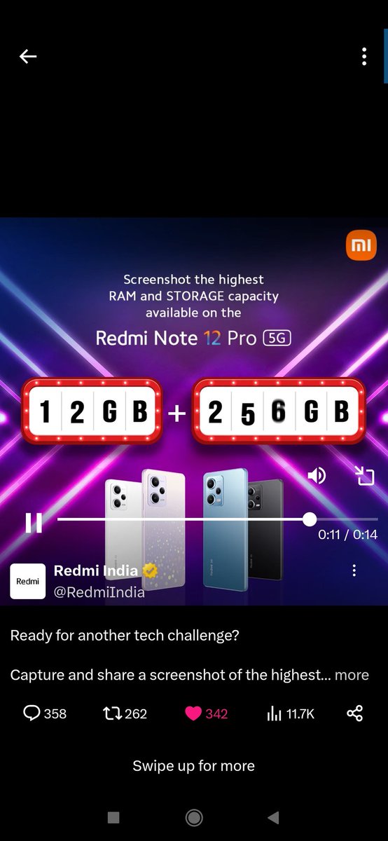 RiteshKumar_999's tweet image. @RedmiNote12Pro5G #SuperRAM