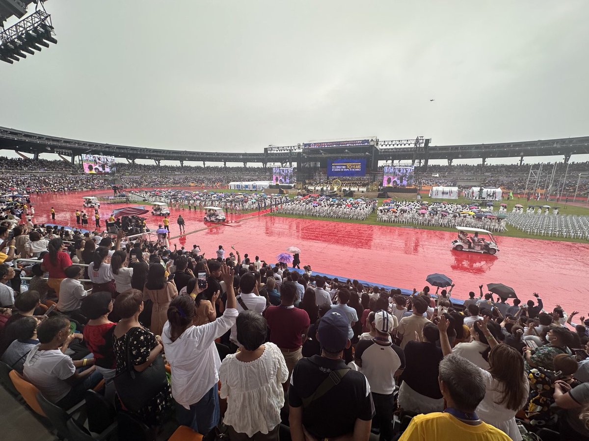 rapplerdotcom's tweet photo. According to #PMCC4W, over 20,000 attendees are present today at the New Clark City Athletics Stadium to commemorate the five decade milestone of the church.
#PMCC4W50thAnniversary
#50YearsOfApostolicLeadership #GratefulFor50Years #PMCCat50 #BrandRap https://t.co/HVSvKEd269