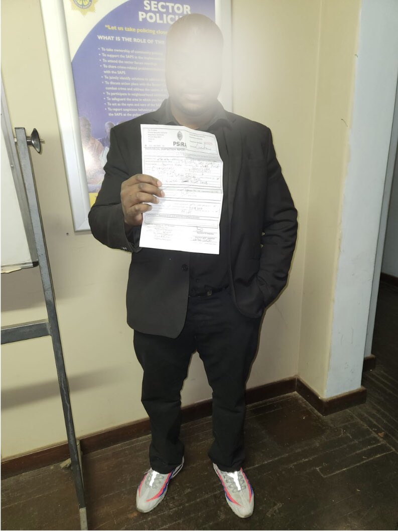 Nine bouncers and One director arrested in Brooklyn(Pretoria) for rendering security services whilst not registered with PSiRA, 12 criminal cases opened against the bouncers and the directors.