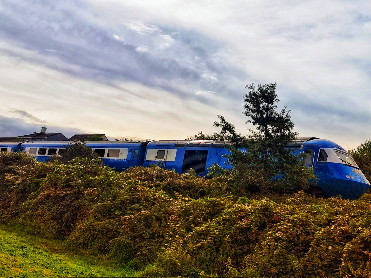 JackieGMs66's tweet photo. If you like trains the Midland Pullman is parked by Tothill Park, it's very pretty.. For a train ๐๐
๐ @MidlandsTrains1 #MidlandsPullman #trainspotting #TothillPark #Plymouth https://t.co/3UVrCFIvCh