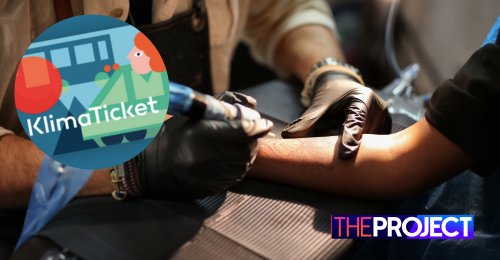 jacobsjapan's tweet photo. Austria offers free rail travel for a year IF you get a tattoo: https://t.co/nVmPu2Pu22 Klimaticket travel pass gives people a year’s free public transport if they got the rail card logo tattooed on their body. #Austria #Travel https://t.co/CQDBJM2uin