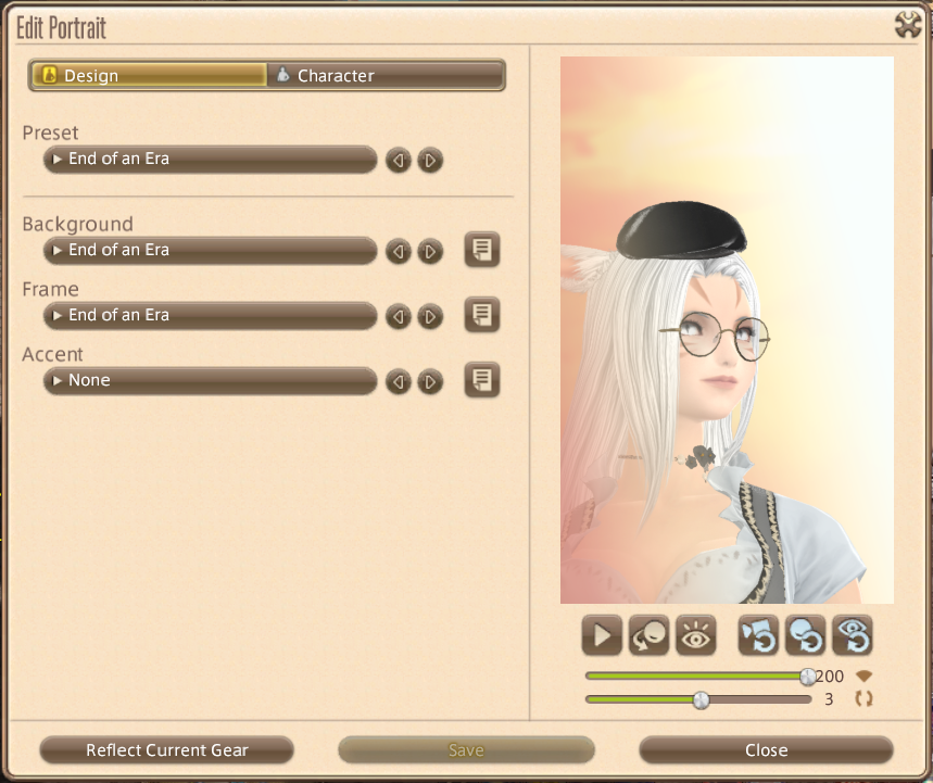 🎆신규 초상화/모험가 카드 End of an Era
(글섭 기준) 10주년 신생제 개시 이후 불멸대 앞 NPC에게서 수주 가능한 서브 퀘스트 Remembering the Past 및 후속 퀘스트 Preserving the Future 완료 시 보상으로 습득 가능