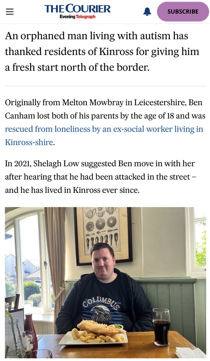 I am a young man with Autism. I have faced many challenges in my life. This is my article in The Courier Newspaper on how moving to Scotland has given me a fresh start. I am proud of everything I have overcome and the young man I’ve grown into. thecourier.co.uk/fp/news/perth-…