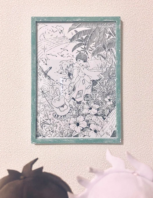 たまでこさん(@TamaDeko_147 )のネップリをしてきました!!! 家に飾れて嬉しいよ〜〜😭😭😭どこを見ても本当に美しい…✨たまでこさんが描かれる2人の素敵な関係が大好きです🏝🌺