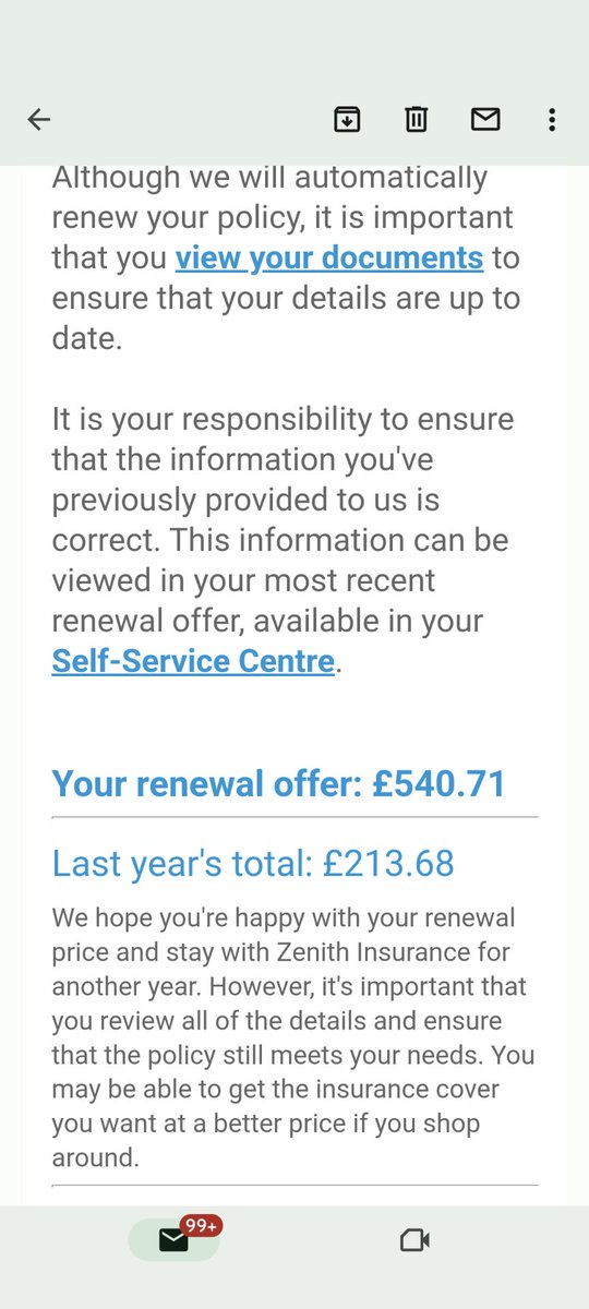 @Zenith_Insure Really would like to understand how this renewal quote can be justified. I have made no claims, no changes my car or circumstances. Understand rising costs in the motor industry but this is greedflation at its worst! 153% - You should be ashamed.