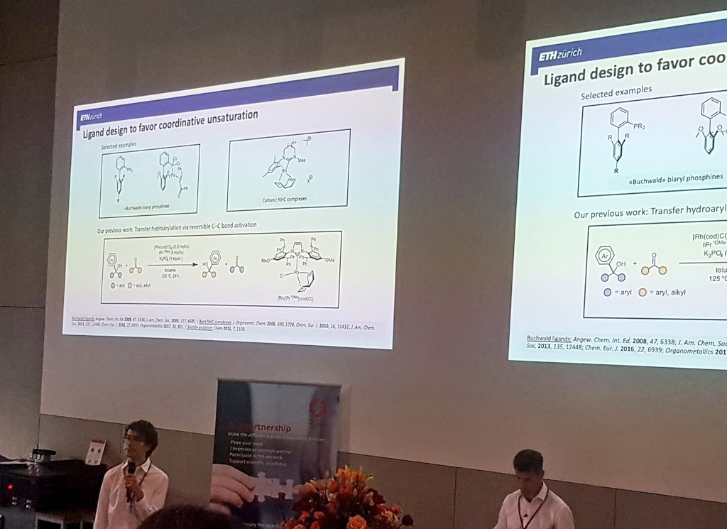 It is a great honor to present our recent work on coordinatively unsaturated Rh NHC complexes to the Swiss chemistry community at the #fm23 #SCSFallMeeting prize ceremony. Thank you @SwissChemistry @HelvChimActa for awarding me the prestigious Helvetica Prize 2022/2023.