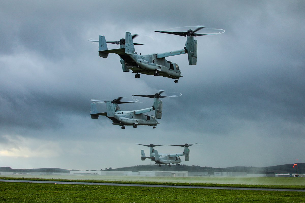 markpollock75's tweet photo. The CV-22 Osprey with the VMM-162 Squadron flyover @USMC #osprey @USNavy https://t.co/lRw3SfhxUK