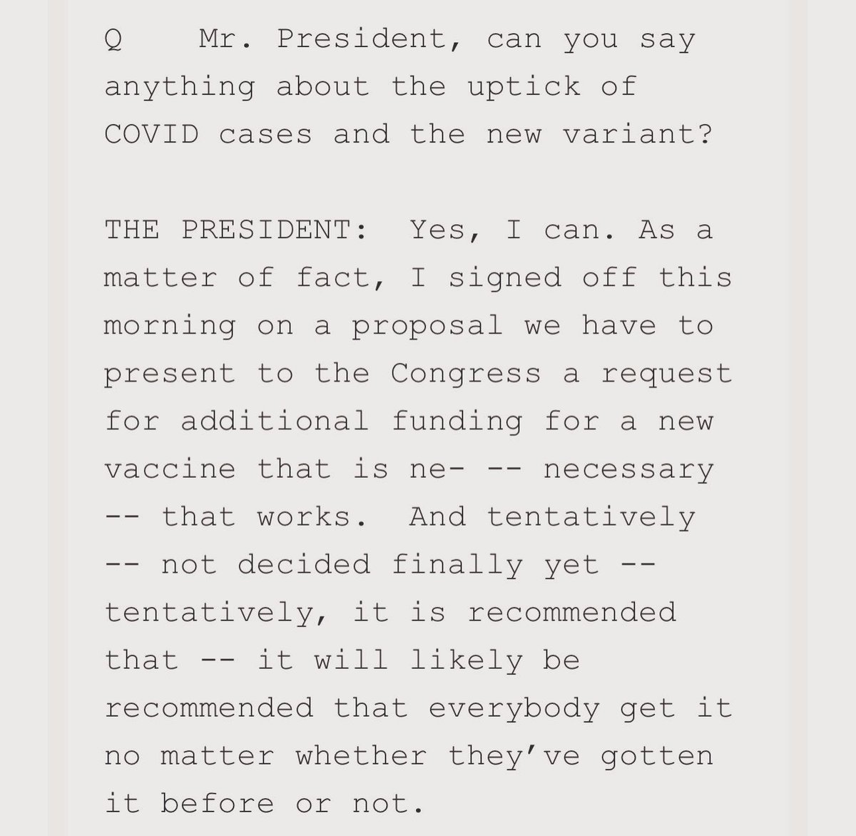 Vaccine manufacturers have enjoyed record breaking profits with zero liability, but now Joe Biden wants Congress to give them more of your money for a new jab that he says everyone should take. Hell no, Joe.