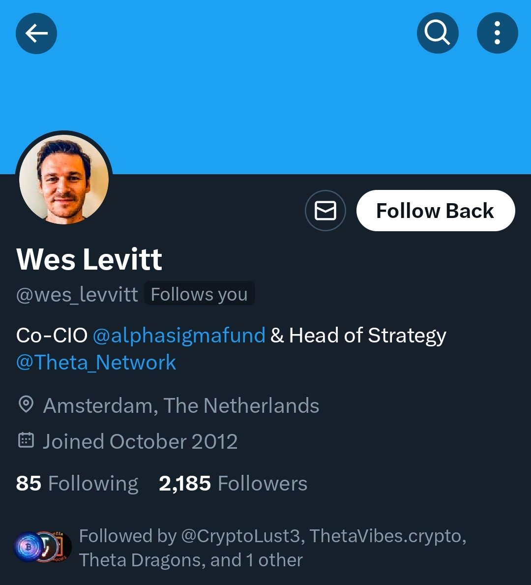 🎒mule (@bagmule) on Twitter photo Another <a href="/wes_levitt/">Wes Levitt</a> fake account below.
These account below are following the fake one, be careful guys!!!
Report!!! 🚫
<a href="/ThetaVibesNFTs/">Theta Vibes</a> <a href="/CryptoLust3/">CryptoLust3</a> <a href="/ThetaDragons/">Theta Dragons</a> <a href="/Mystic_Gurus/">ɱყʂɬıƈ ɠųཞųʂ</a>
<a href="/Theta_Network/">Theta Network</a> Another <a href="/wes_levitt/">Wes Levitt</a> fake account below.
These account below are following the fake one, be careful guys!!!
Report!!! 🚫
<a href="/ThetaVibesNFTs/">Theta Vibes</a> <a href="/CryptoLust3/">CryptoLust3</a> <a href="/ThetaDragons/">Theta Dragons</a> <a href="/Mystic_Gurus/">ɱყʂɬıƈ ɠųཞųʂ</a>
<a href="/Theta_Network/">Theta Network</a>
