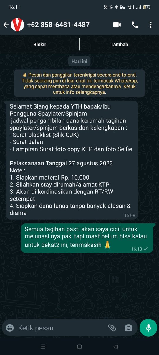 beautyzone__'s tweet photo. Chat DC spaylater sama spinjam hari ini, galbay lebih dari 3 bulan, ada yg pernah didatengin DC beneran ga ya? 🥹
#galbay #galbaypinjol https://t.co/GEIQlKwsyw