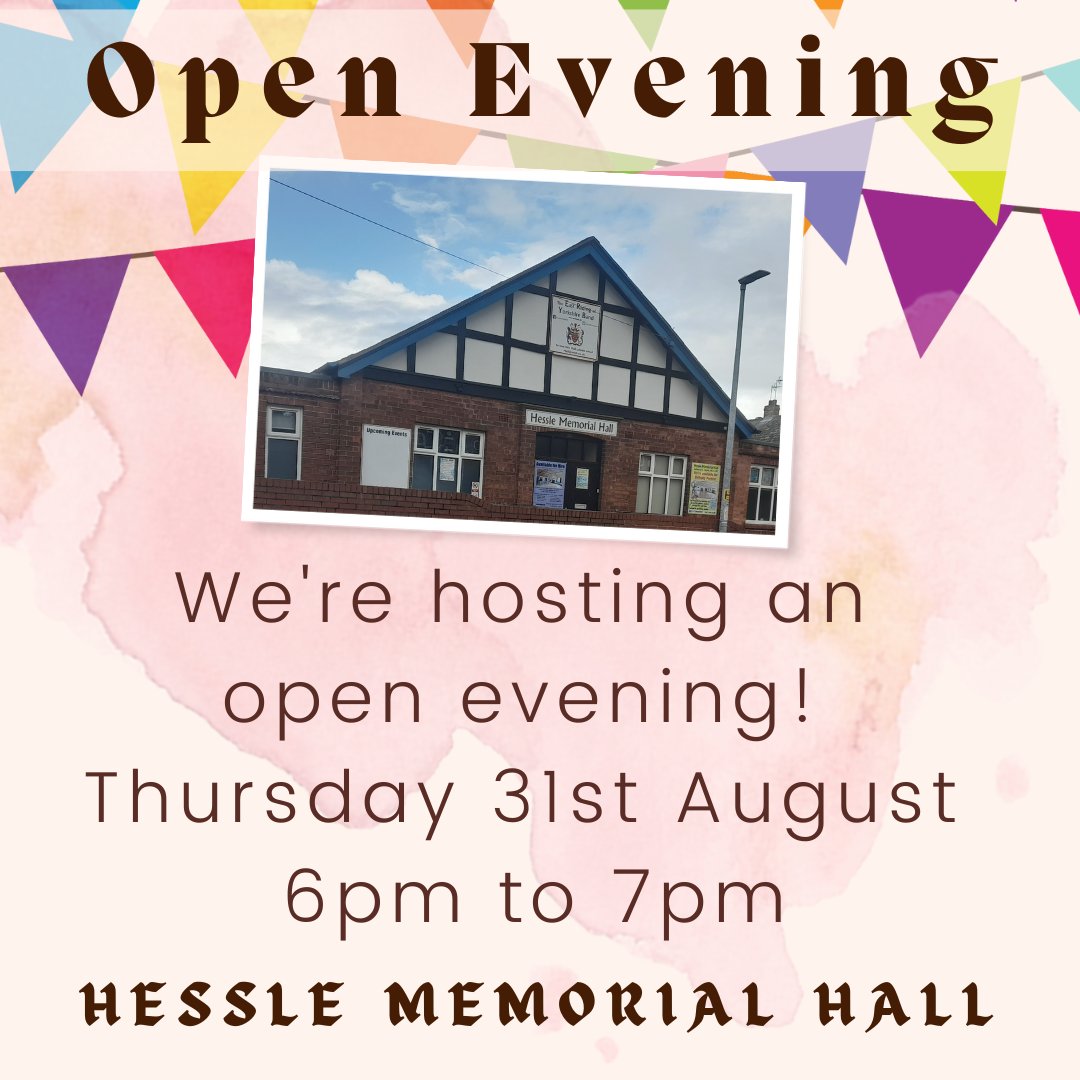 HallHessle's tweet photo. We have decided to host an open evening due to the number of hire requests we are taking at the moment. If you're interested in hiring the space and would like to have a look around and a chat, please stop by. @HessleFirst @EastRidingBand #hessle #hire #birthday https://t.co/EHCs1z18ZH