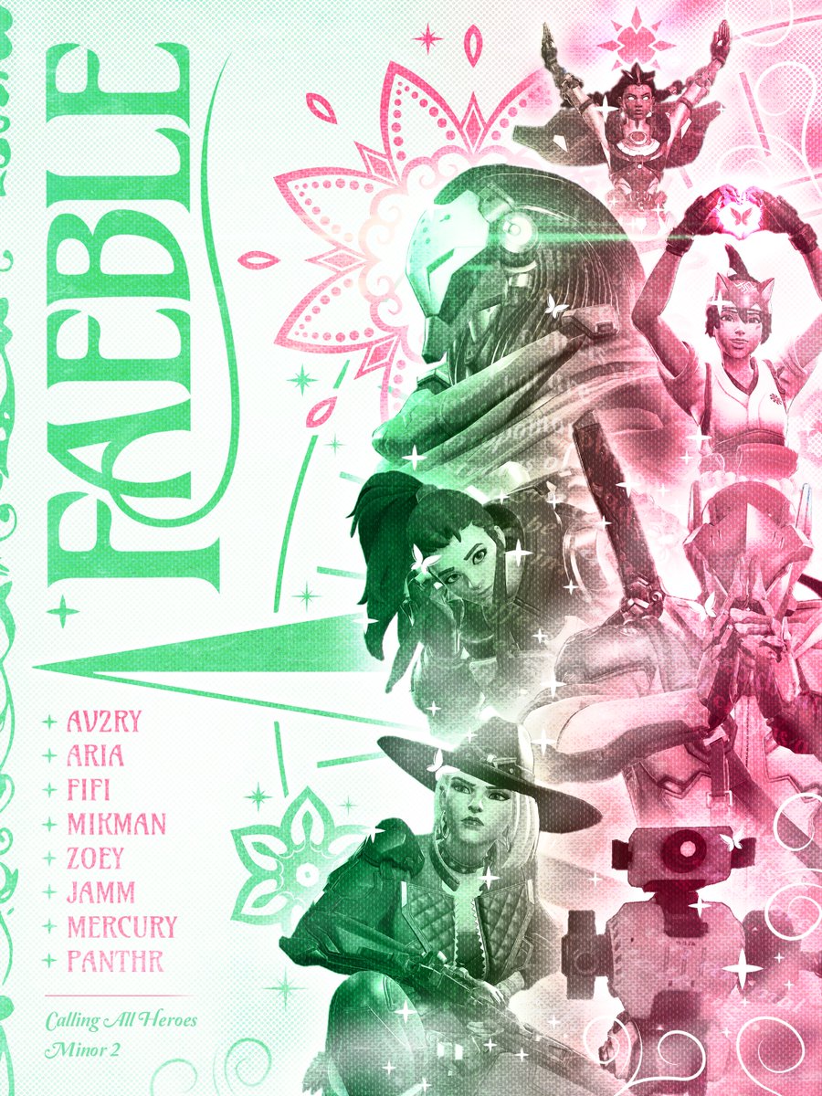 🦋Our story begins here, on wings of pixie dust🦋

Introducing Faeble for Calling All Heroes Minor 2:

🛡️@AV2RY 
⚔️<a href="/aria_fps/">☆Aria☆</a> 
⚔️<a href="/fifi_ohno/">fifi 🍉</a> 
⚔️<a href="/Mikman__/">Mikman</a> 
⚔️<a href="/Ramxsu/">Zoey</a> 
🩹<a href="/jammbtw/">jamm</a> 
🩹<a href="/M5rcury_/">Mercury</a>  
🩹<a href="/zPanthrrr/">Trey</a>