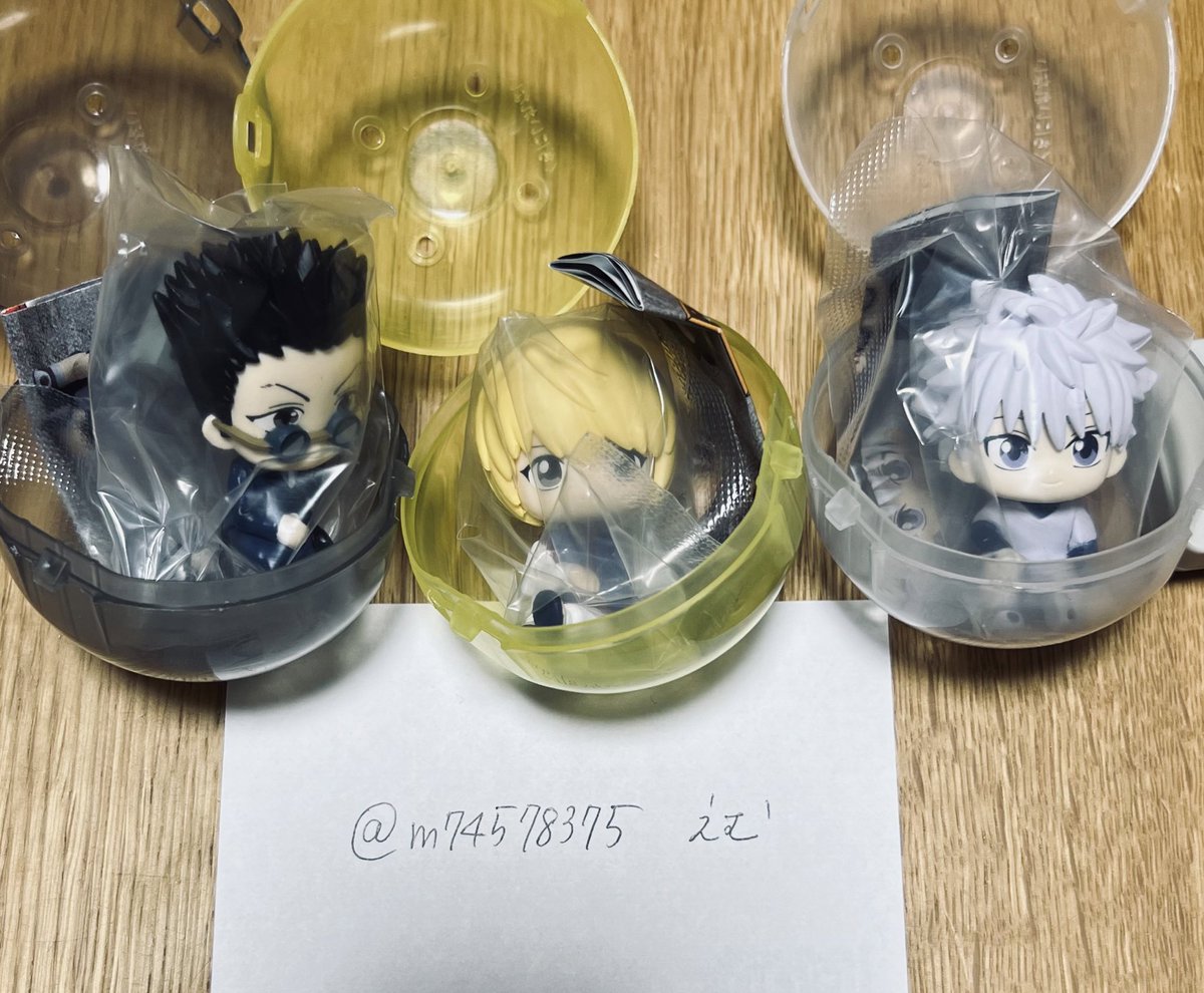 m74578375's tweet photo. 交換  HUNTER×HUNTER  すわらせ隊

譲→キルア、クラピカ、レオリオ

求→ゴン

郵送または大阪市内での手渡しになります。お気軽にお声掛けください。
よろしくお願いいたします🌟 https://t.co/kGIj4ht8JI