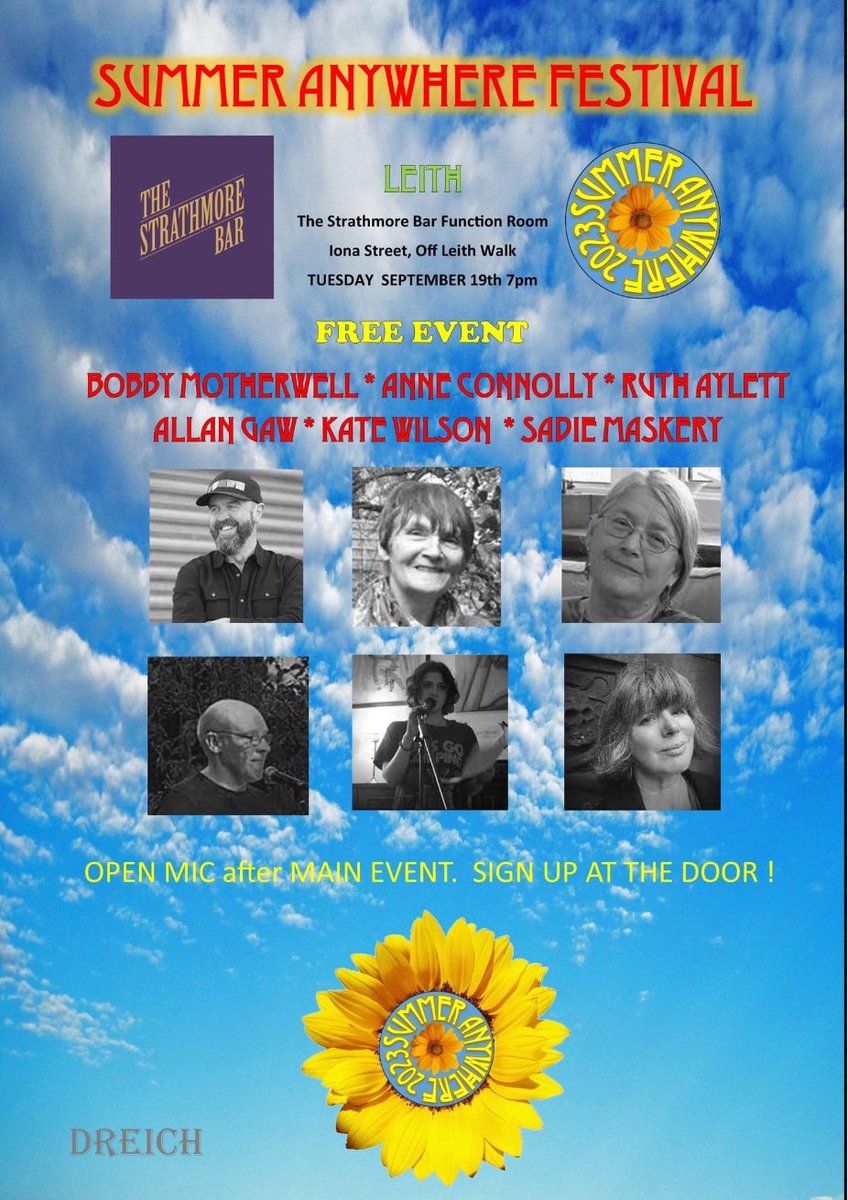 This will be fun! @Dreich25197318 #Poetry #ScottishPoetry #SummerAnywhere #Leith