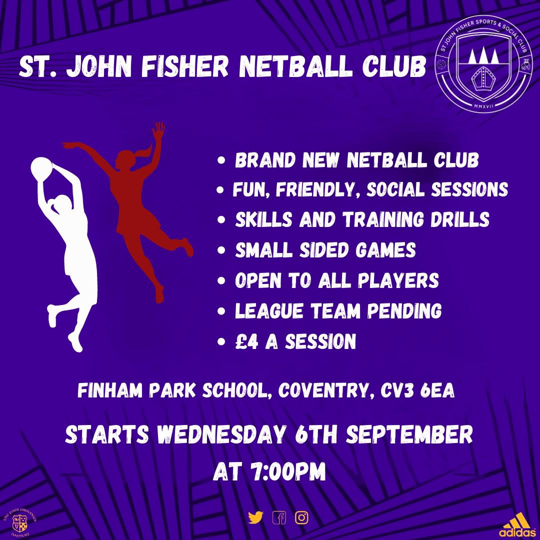 STJFFC's tweet photo. NEW - Fishers Netball Club 🏐

Finally after much deliberation and work behind the scenes, we are pleased to launch our brand new netball club! #STJFNC 

📅 Brand new netball club starting Weds 6th September!

Full details on Instagram now🤝

#oneclub #fisherscommunity #STJFNC https://t.co/T1bMxKjxzt