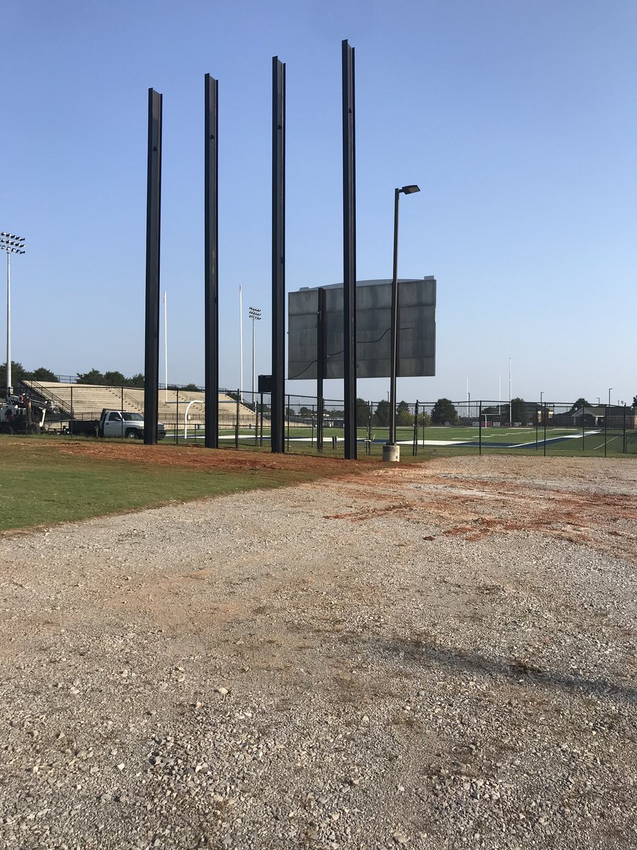 New and much larger jumbotron making progress at Madison City Stadium. Current scoreboard in front for perspective.