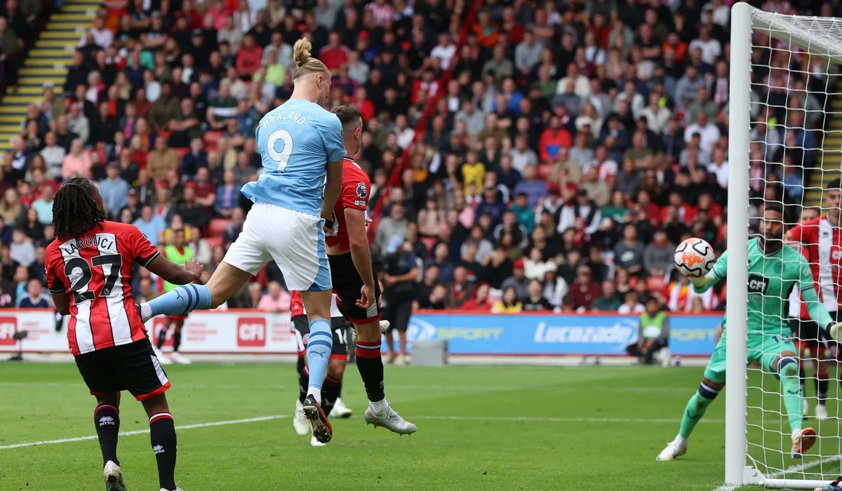 SakdaBuungau's tweet photo. GOAL! Sheff Utd 0-1 Man City (HAALAND, 64 mins)
Erling Haaland heads
#PremierLeague #ShefU #ManCity #auaction #buungau33
Sheffield United - Manchester City
Premier League - Match 3
Sunday August 27, 2023 https://t.co/U1RTXOHEO1