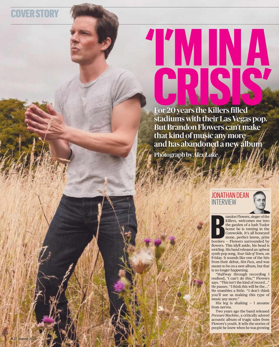 thekillerschile's tweet photo. Brandon Flowers entrevista en Sunday Times 27/08/2023

Traduccion en los comentarios o en nuestro Facebook. https://t.co/aFzQyqNAfl