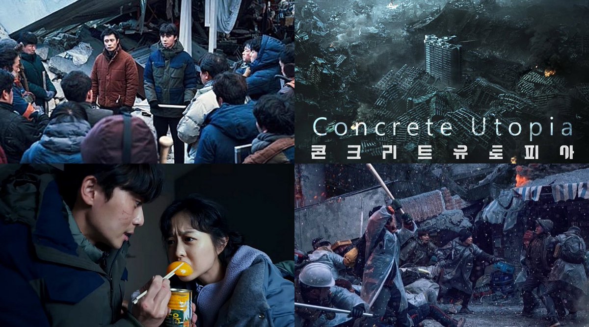 lolitascak3's tweet photo. ก่อนอื่นขอฝาก #ConcreteUtopia หนังเกาหลีที่พาไปดูจิตใจด้านมืดของมนุษย์ เมื่อเกาหลีเกิดภัยพิบัติแผ่นดินไหวจนทุกอย่างราบเป็นหน้ากลอง แต่ดันมีตึกอพาร์ทเมนต์นึงรอดมาได้แค่ตึกเดียว! ลูกบ้านตึกนี้เลยต้องสู้กับคนภายนอก กลายเป็นสงครามที่ทุกคนยอมทำทุกอย่างเพื่อเอาชีวิตตัวเองให้รอดในตึกนี้ https://t.co/khIogRPQja