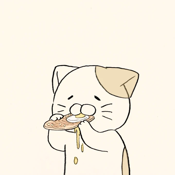 たこせんの半熟卵だばだばネコ