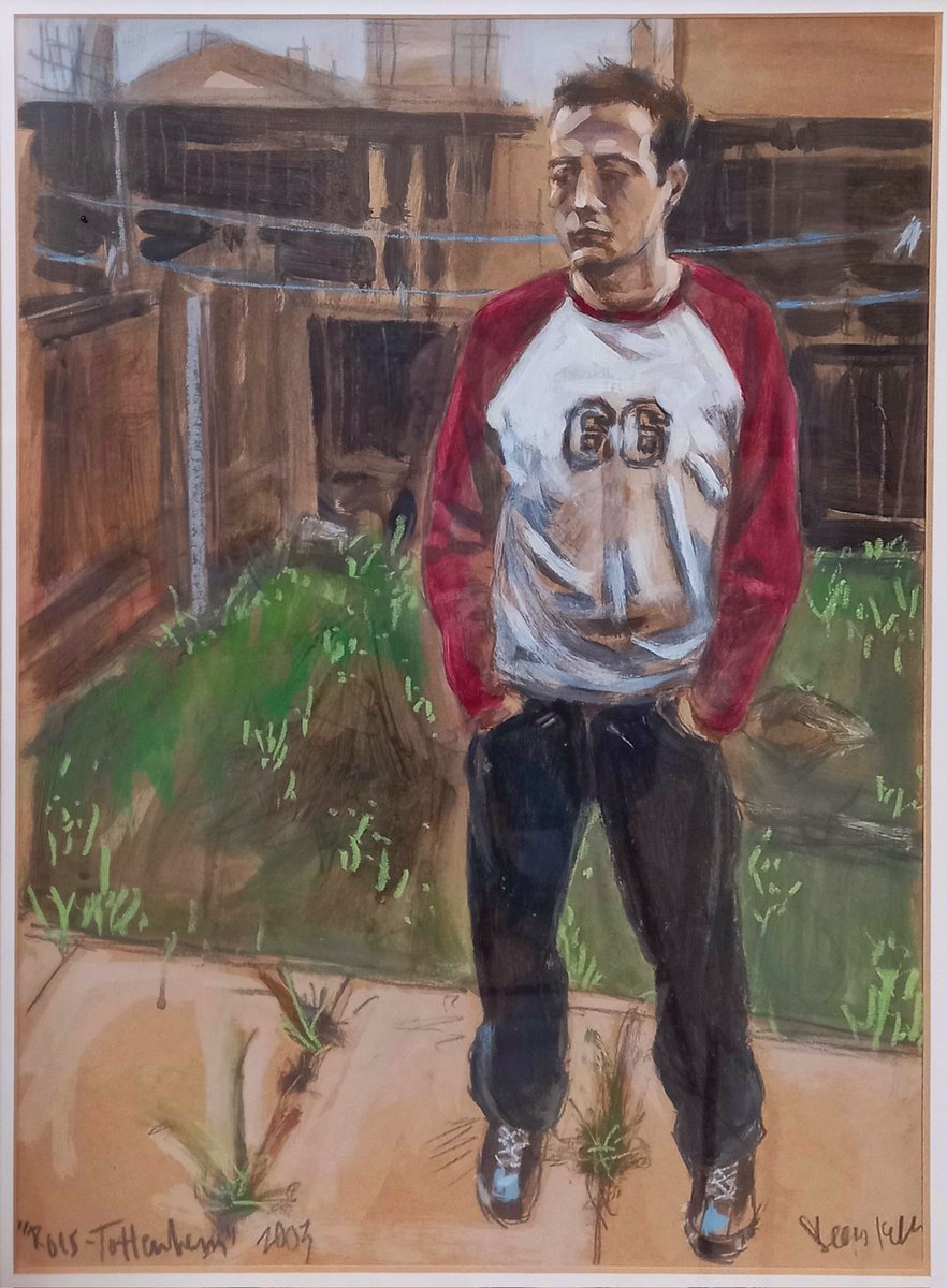 DeanKellyArts's tweet photo. 'Ross, Tottenham' (2003) mixed media on card, #DeanKelly, where did 2 decades go?!? #painting #art #london https://t.co/nK71vgek8d