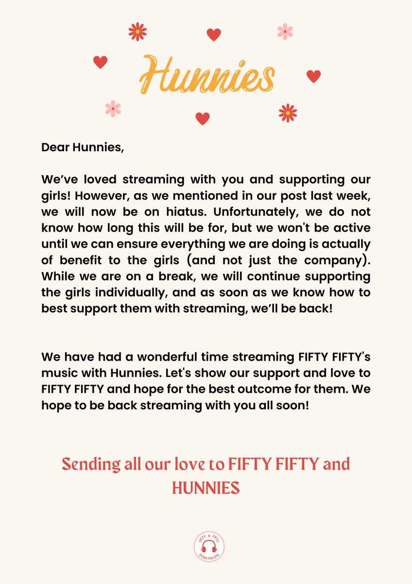 5050dimension's tweet photo. Hello Hunnies 🍯

Please take the time to read this letter. Thank you 💯❤

#FIFTYFIFTY #피프티피프티 #KEENA #SAENA #SIO #ARAN @we_fiftyfifty
#FreeFiftyFifty #AlwaysWithFiftyFifty

-🦕📱💐💌- https://t.co/f5SxTOiYzk
