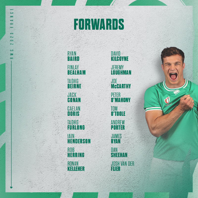 IrishRugby's tweet photo. Our 33-player squad for Rugby World Cup! ☘️ 

#TeamOfUs