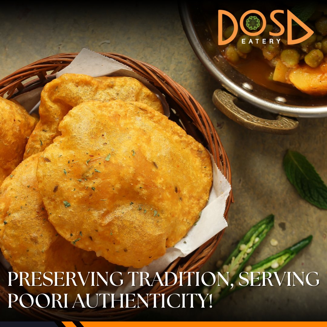 Experience a piece of tradition with every bite of our delectable Poori! 🍽️ It's a taste that resonates with the heart of the region. Dive into pure satisfaction! 🥞🔥 #PooriPerfection #SouthIndianFlavors