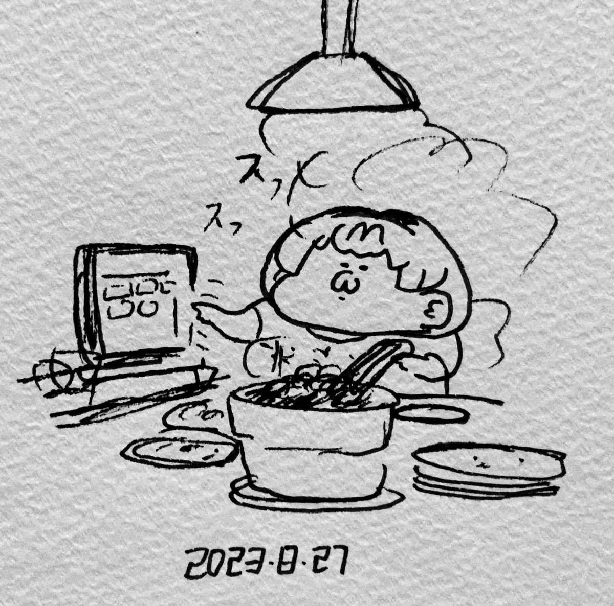 タブレットでの注文も手慣れたものである 