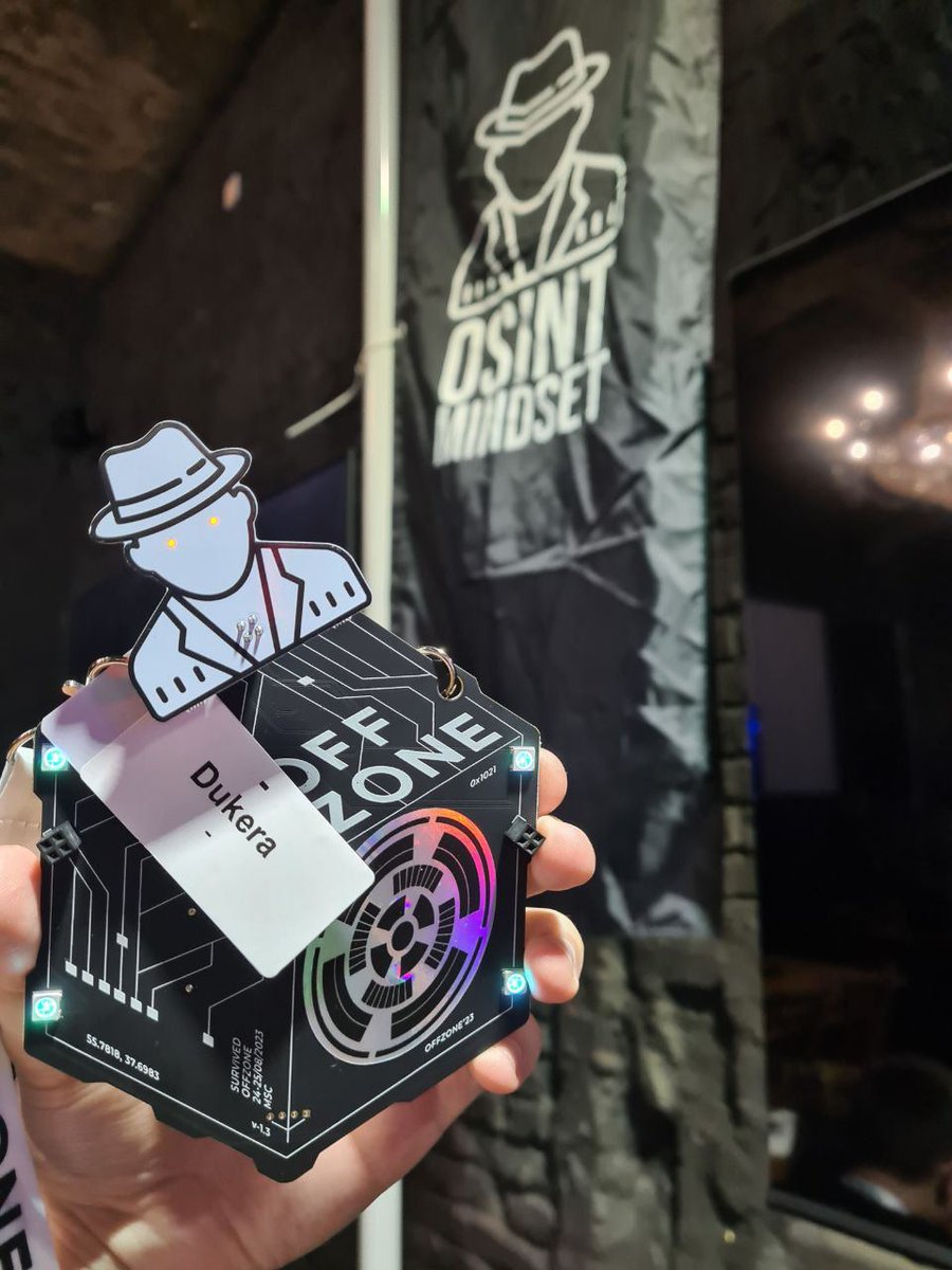Sox0j's tweet photo. OSINT mindset attended the OFFZONE cybersec conference 🎉

GEOINT tasks, OSINT CTF, “guess the thing” contest, and 4 talks of community members 😎

Results and talks PDFs are published on the official Tg channel https://t.co/iAaHi9YYHX. Subscribe! https://t.co/F8gZwxxHQN