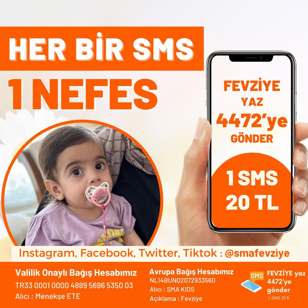 @fatma_eyt Beklemeyin ertelemeyin.

Fevziye nin bekleyecek zamanı YOK.

Fevziye yavrumuz  bizlerin de çocugu, torunu olabilirdi.

Biraz empati, biraz insanlık adına imkanlarımız dahilinde.

VALİLİK ONAYLI IBAN
👇
TR33 0001 0000 4889 5696 5350 03  MENEKŞE ETE 
@smafevziye
#FevziyeYaşasın