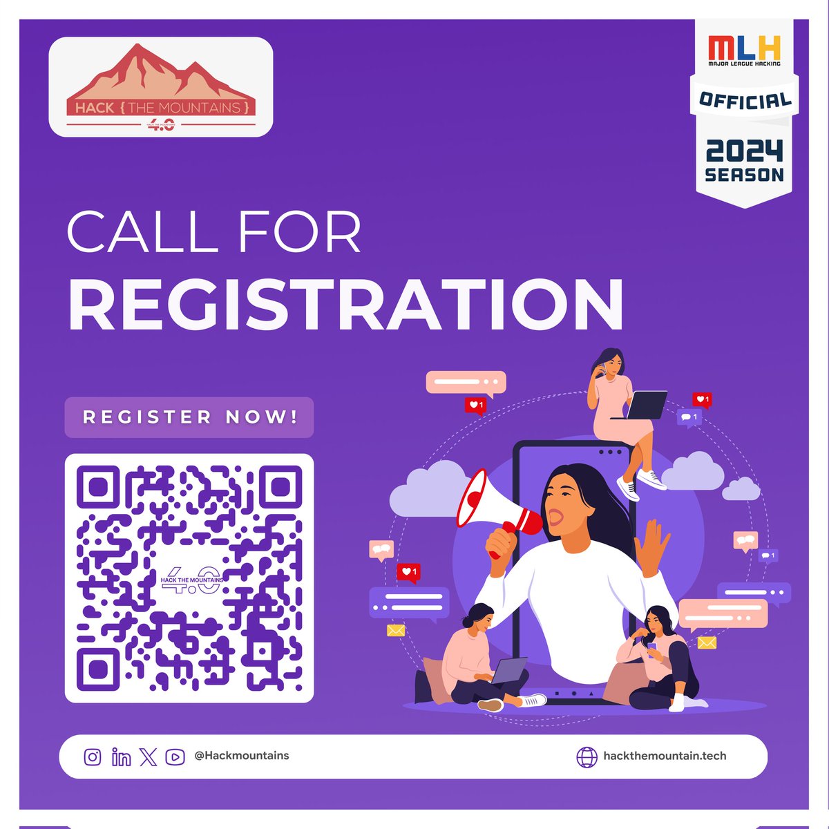 HackMountains's tweet image. 🚀 Long awaited moment is here!
The registrations are finally open 🎉
Join us for a
➡️ collaborative
➡️ fun
➡️ engaging
Experience!
Register now -> portal.hackthemountain.tech
More surprises for later this week ✨
Tag your friends to let them know below 👇🏻